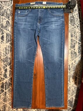 AG Adriano Goldschmied “The Matchbox” Medium-Dark Blue Slim Straight Jeans